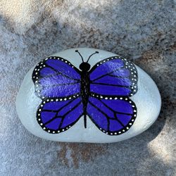 Beautiful Hand Painted Butterfly Rock 