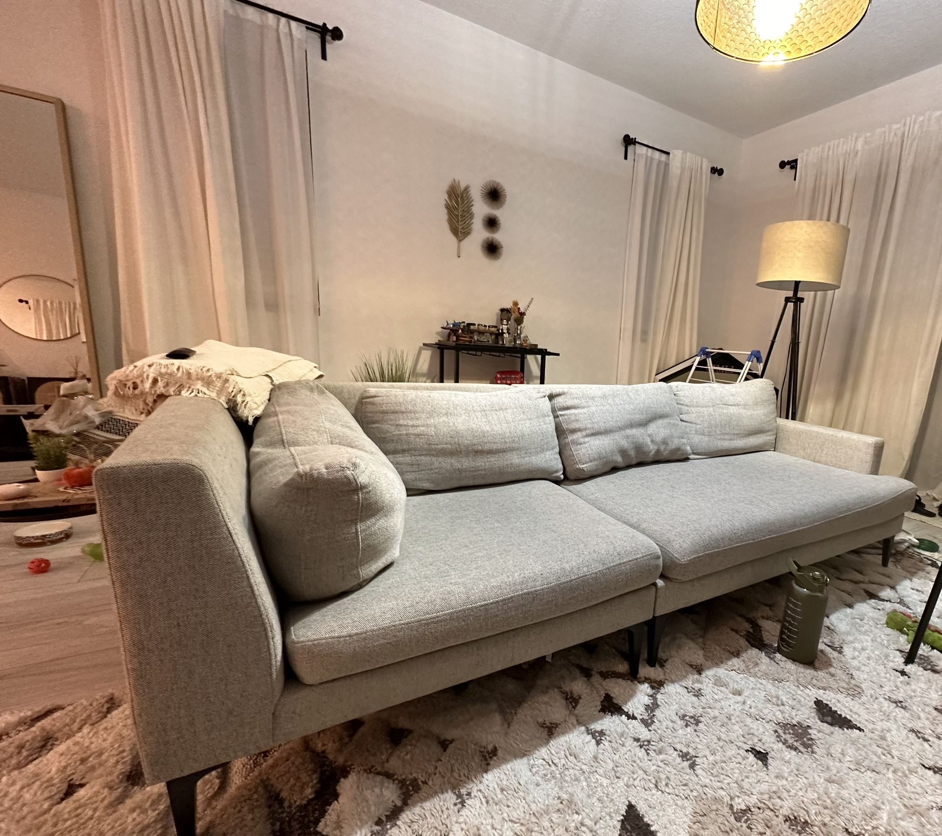 West Elm Andes 3 Piece Sectional Couch