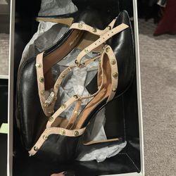 Halogen Black & Nude  Strappy Heels - 9 