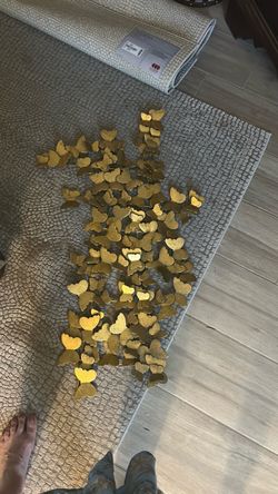 Modern 3d brushed gold wall art