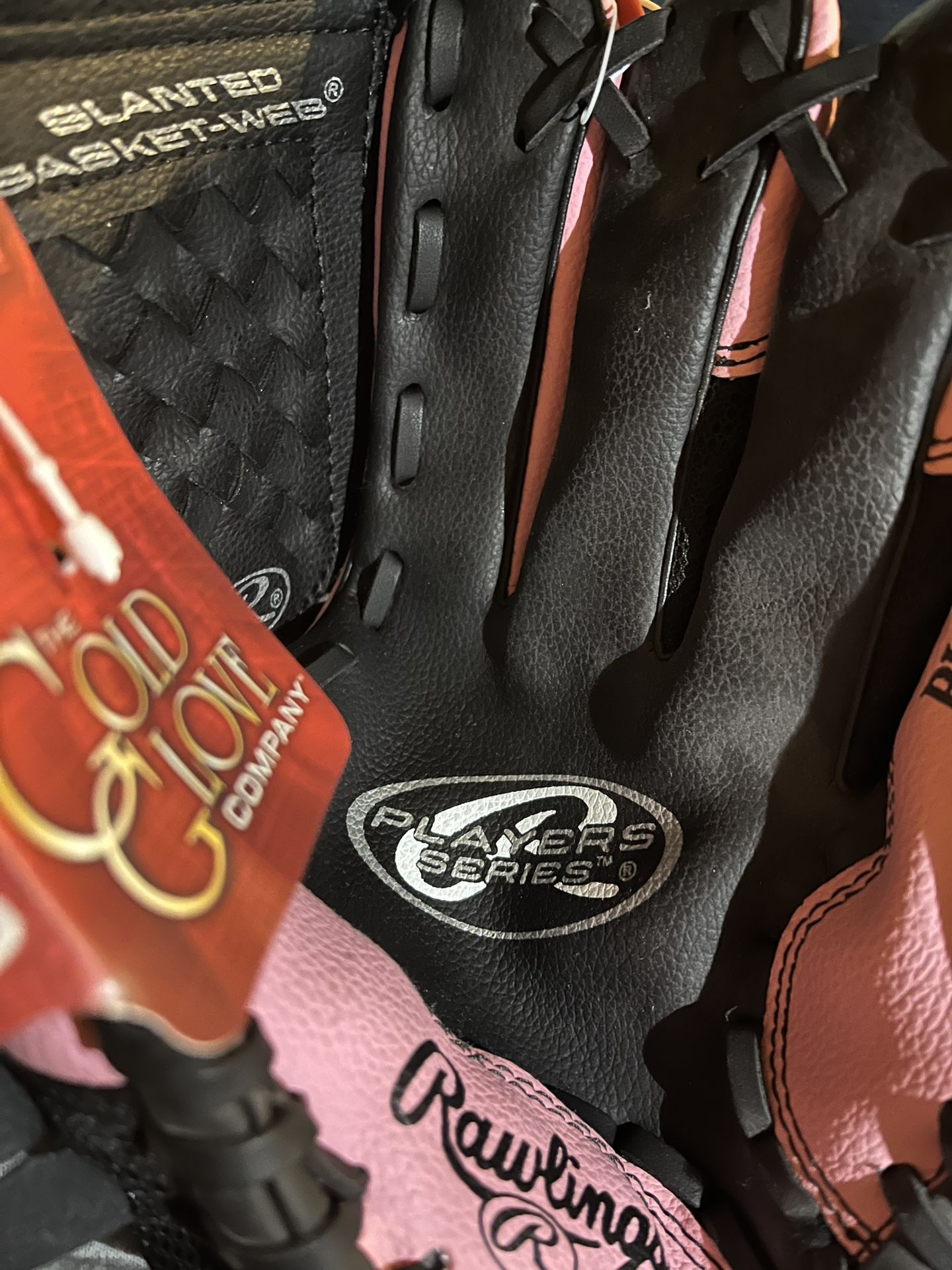 Left-hand Softball Glove Black And Pink