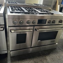 Jenn Air 48”Wide All Gas Range Stove In Stainless Steel