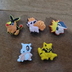 Lot Of 5 Pokemon Croc Charms 