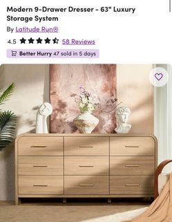 Modern 9 Drawer Dresser