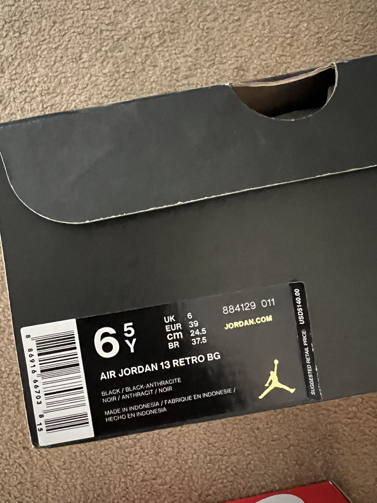 Jordan 13 Black Cat - Size 6.5Y