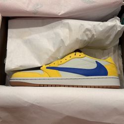 Travis Jordan 1 Low Canary Size 9.5M/11W DS