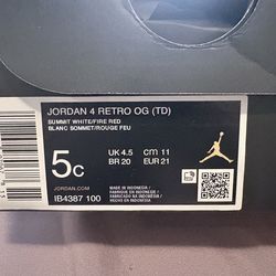 Joerdan 4 retro size 5