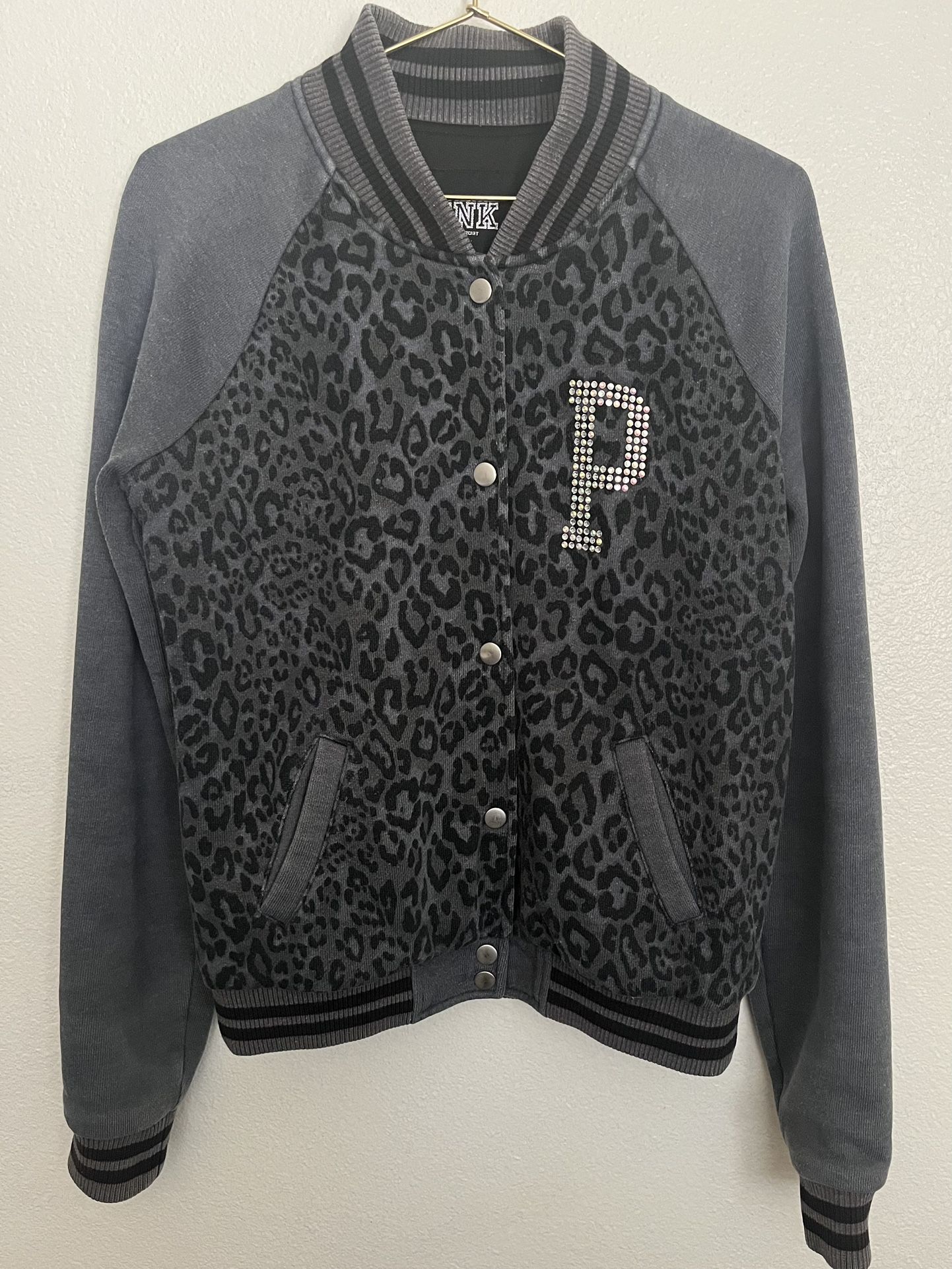 Victoria’s Secret Leopard Varsity Bomber Jacket Size S