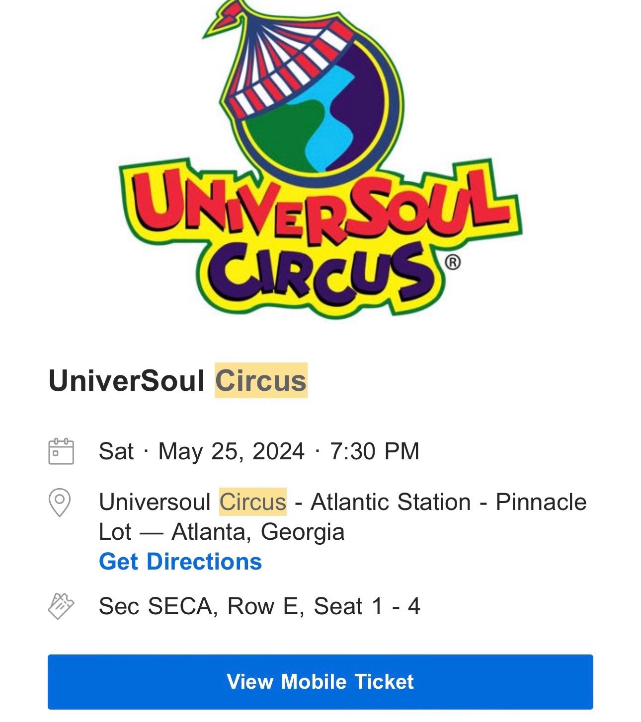 Universoul Circus tickets
