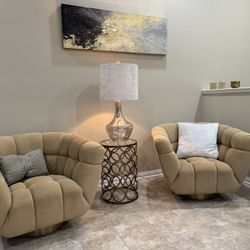 Swiveling Chairs With Matching Accessories