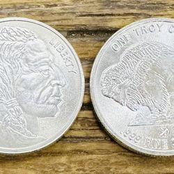 Roll Of 20 Silver Buffalo/Indian Head One Ounce Coins