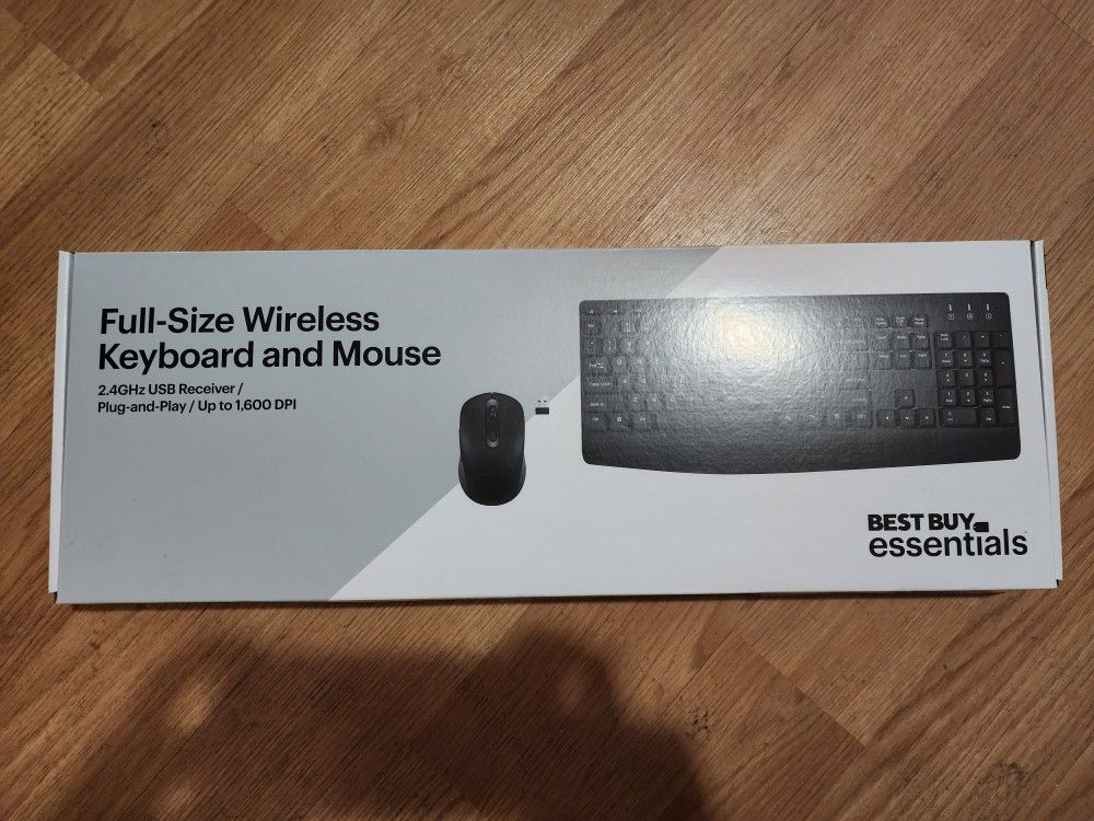 Full-size Wireless Keyboard Mouse Bundle USB Receiver PC Mac Windows Best Buy Laptop macbook Chrome