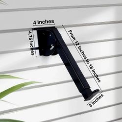 Heavy-duty Steel Slatwall Keyboard Arms (Pair), Telescoping From 12 to 18 and
