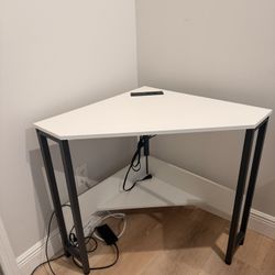 Small White Corner Desk 