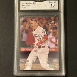 Angels Mike Trout Graded 10 Baseball Card 