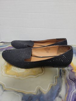 Mossimo black rhinestone smoking loafers size 9.5