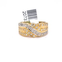 18Kt Two Tone Gold Diamond Ring 5.00g Size 5 207336/12