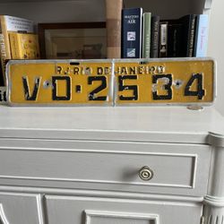 Vintage Rio De Janeiro License Plate