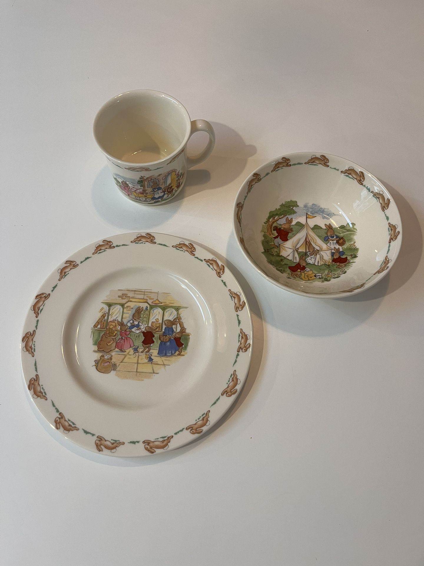 Royal Doulton Bunnykins Mug, Bowl & Plate Set 