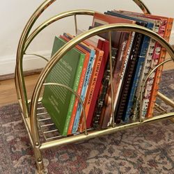 Vintage Brass Record/Magazine Holder