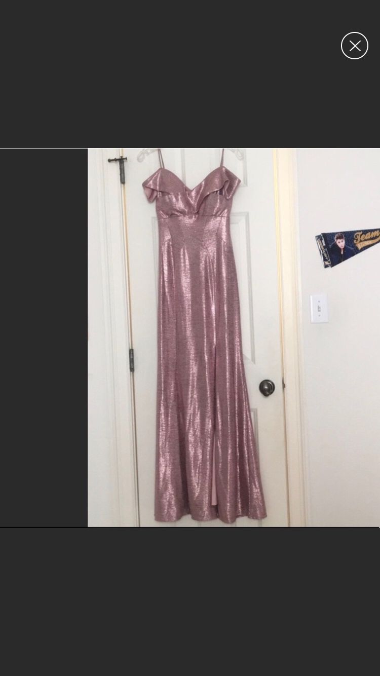 NWOT Metallic Pink formal dress