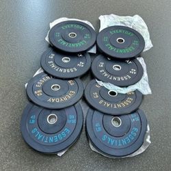 190lb New Olympic Bumper Plate Set 