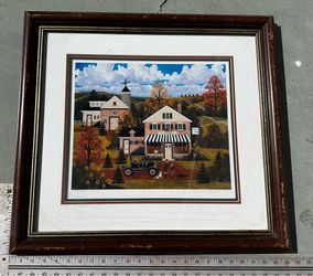 12h x 14.5L Jane Wooster Scott 'Budding Virtuoso' Signed Print framed 22.25h x 24.25w x 1.5d