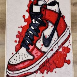 Sneaker Graphic Rug Red White Black