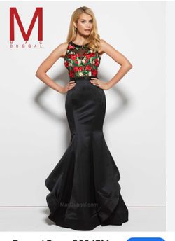 Elegant Black With Red Fliers Dress