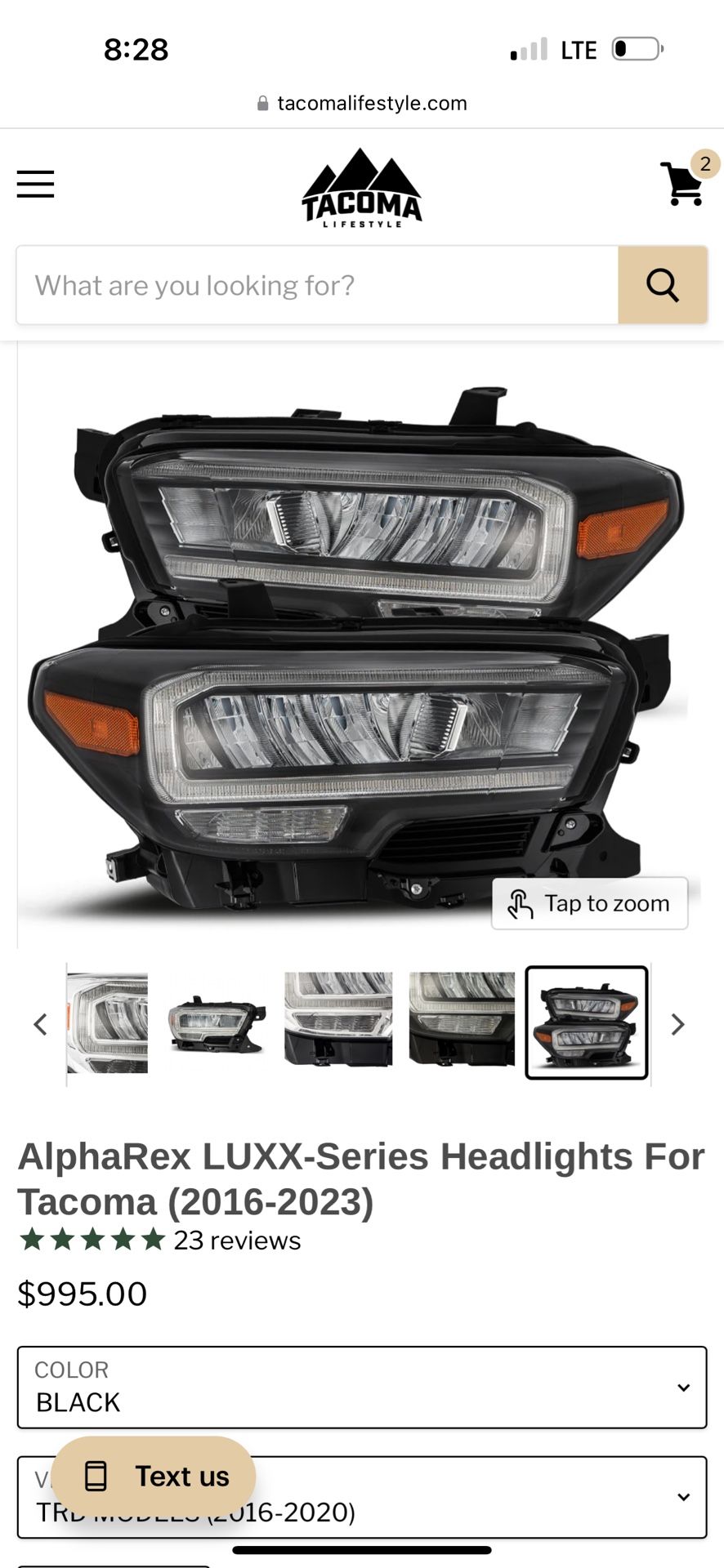 AlphaRex LUXX-Series Headlights For Tacoma (2016-2023)