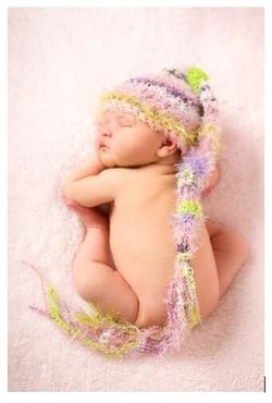 Sweet Handmade Multi Color Pixie Baby Hat