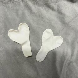 Large white heart balloons