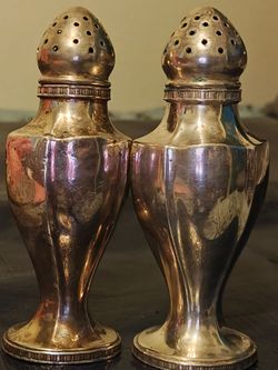 Silver Electro Plated Salt and Pepper Shakers Set