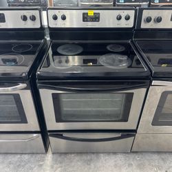 Frigidaire Electric Stove Glass Top Stainless 