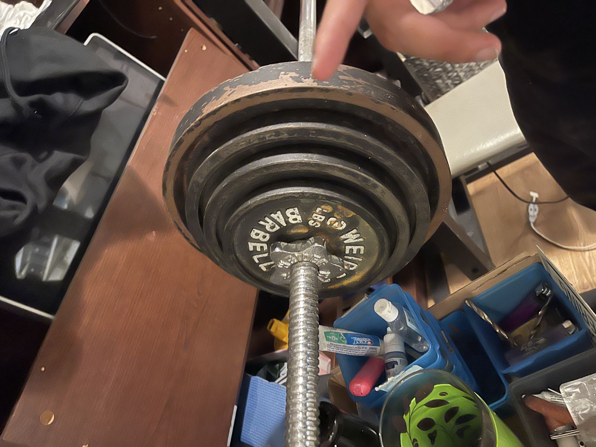 Bench Press , Bar And 106 Lbs In Weight 