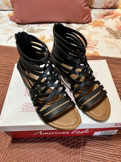 Women’s Summer Sandal Black American Eagle Sz 5