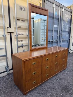 Drexel Heritage Passage Collection Campaign Triple Dresser with Mirror