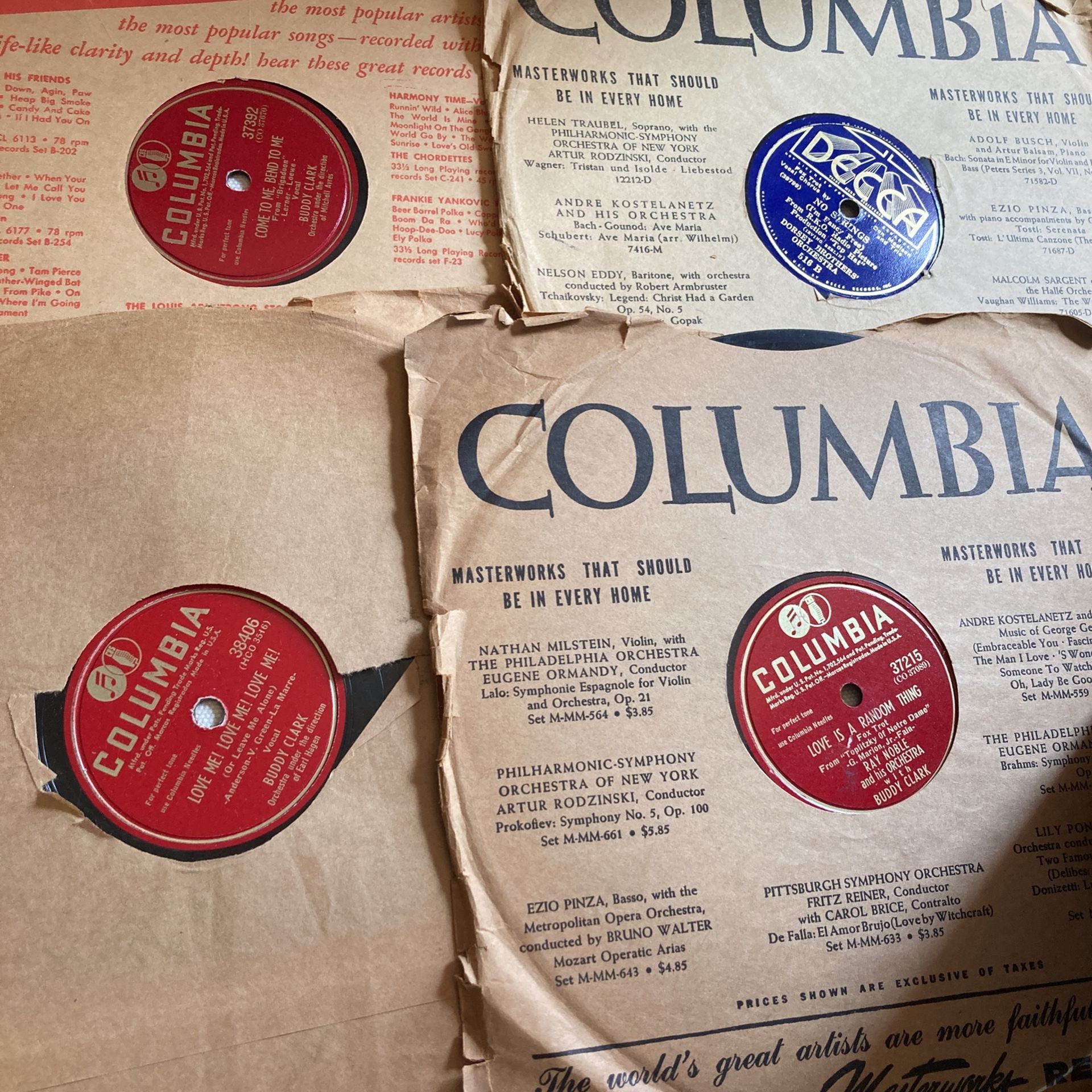 Around 24 Rpm Records In Good Condition $50 For All Buddy Clark ,les Brown,ray Noble Etc