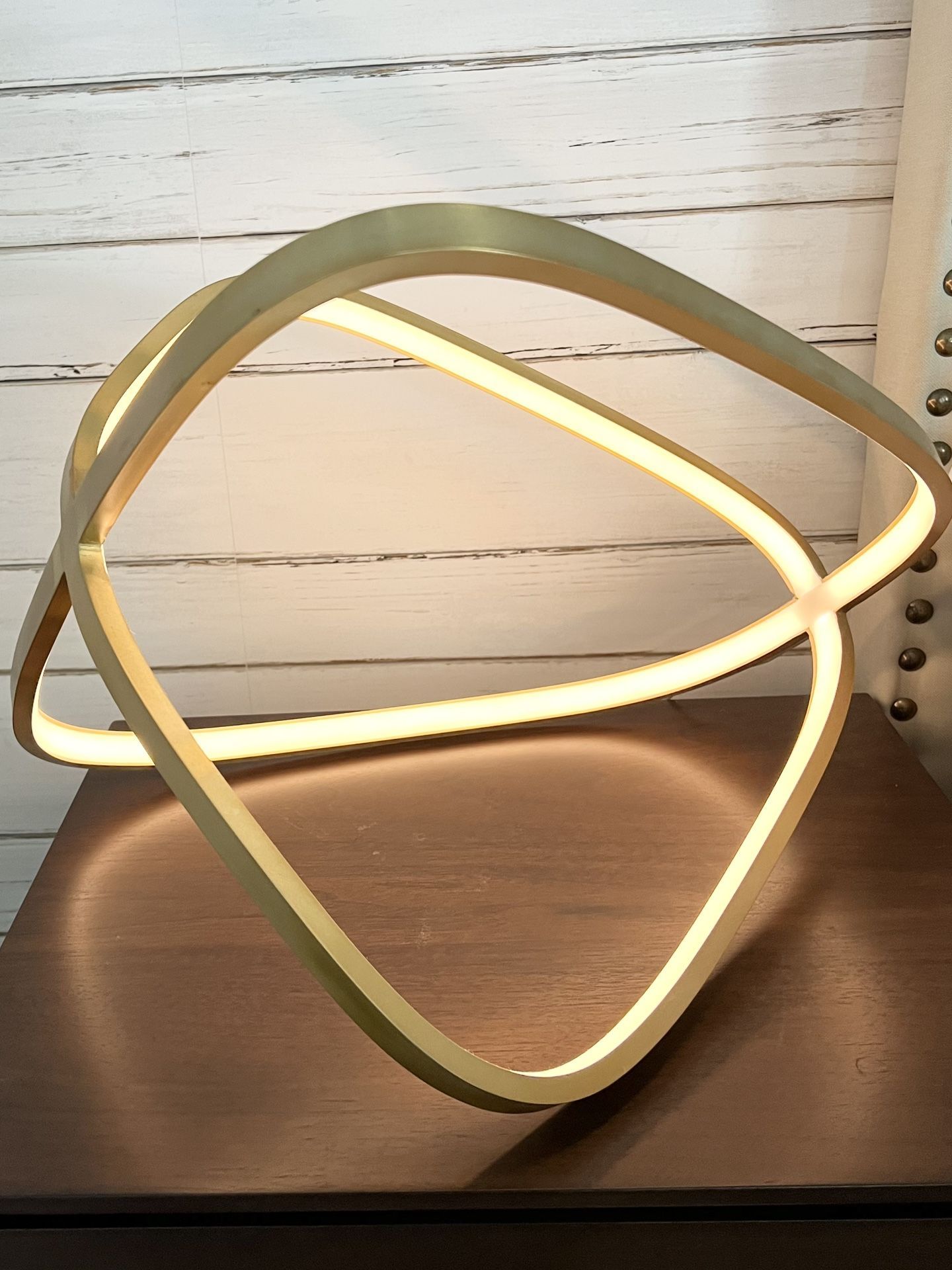 2 Brand New: West Elm "Revolve" Dimmable LED Brass Table Lamp.