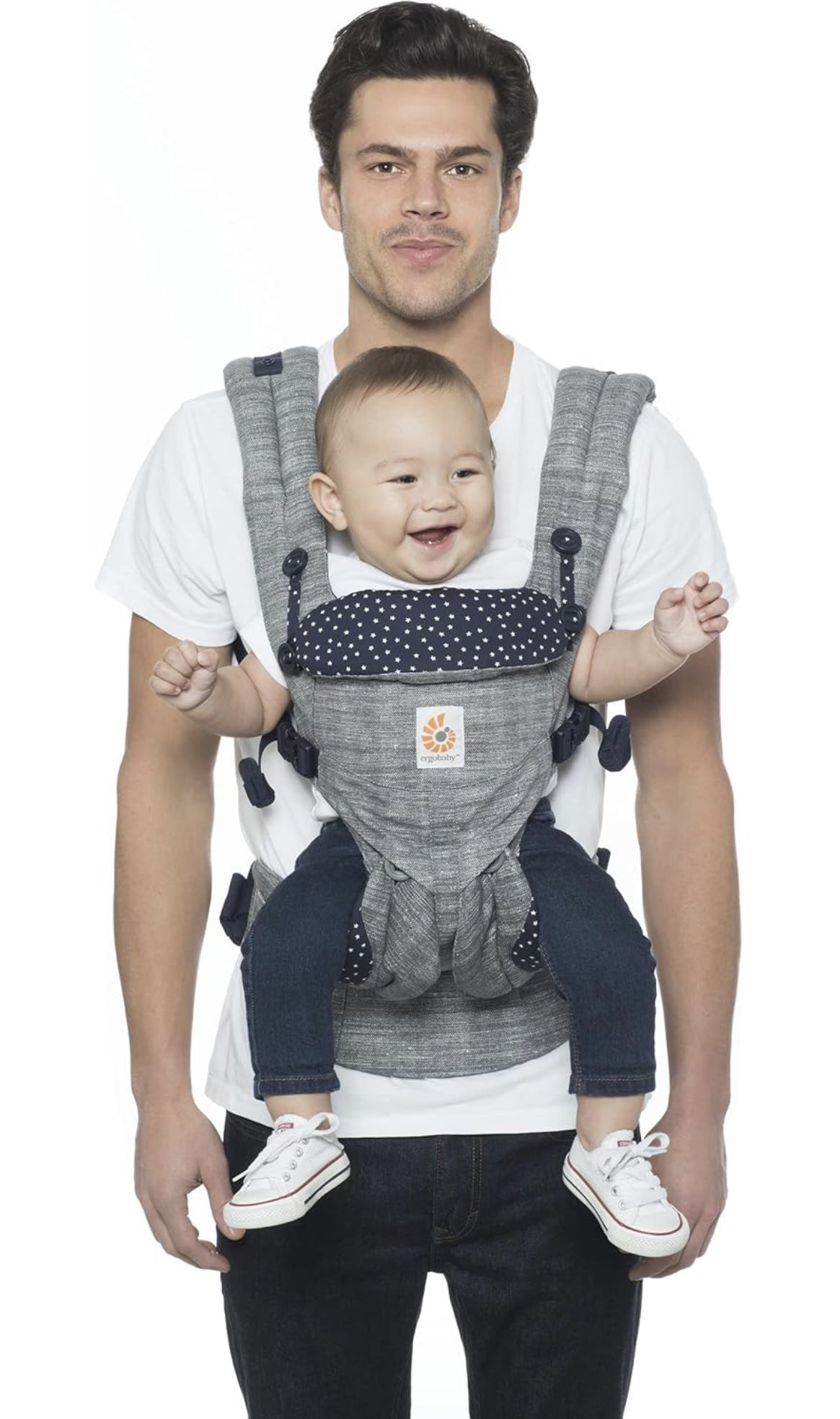 Ergobaby Omni 360 All-Position Baby Carrier for Newborn to Toddler with Lumbar Support (7-45 Pounds), Stardust