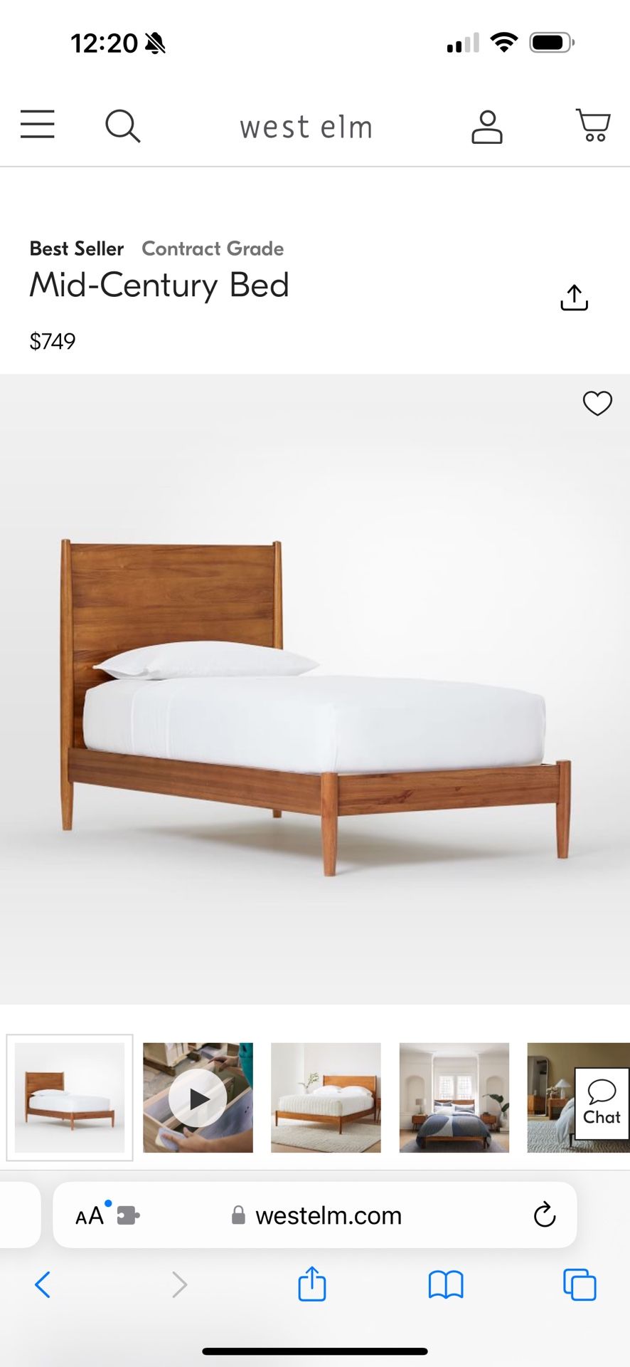 Twin Mid Century bed