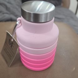 Mayim Light Green Collapsible Sport Silicone BPA Free Portable Water Bottle -NEW