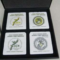US Marine Corps 241st Birthday Ball Okinawa Japan Stone Coasters


