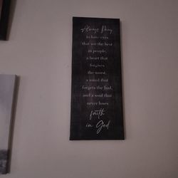 Black Canvas Prayer Picture 