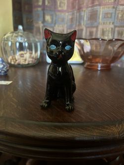 Vintage Japanese Red Clay Cat Figurine