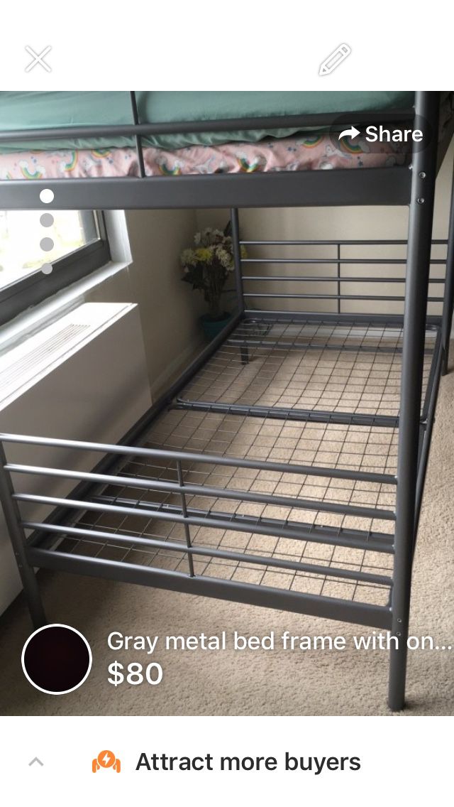 Bunk bed frame with one mattress