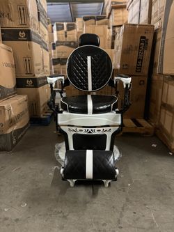 Black White Barber Chair Barberpub #8739 In Box