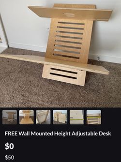Pending - FREE Wall Mounted Height Adjustable Desk