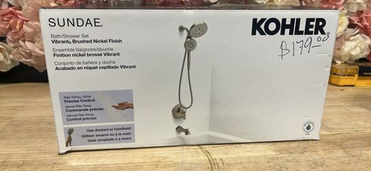 KOHLER Sundae Single Handle 1-Spray Tub and Shower Faucet 1.75 GPM in. Vibrant Brushed Nickel (Valve Included