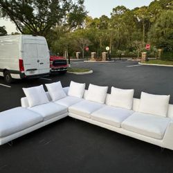 Sectional Couch/Sofa - Off-White - Linen - Delivery Available 🚛